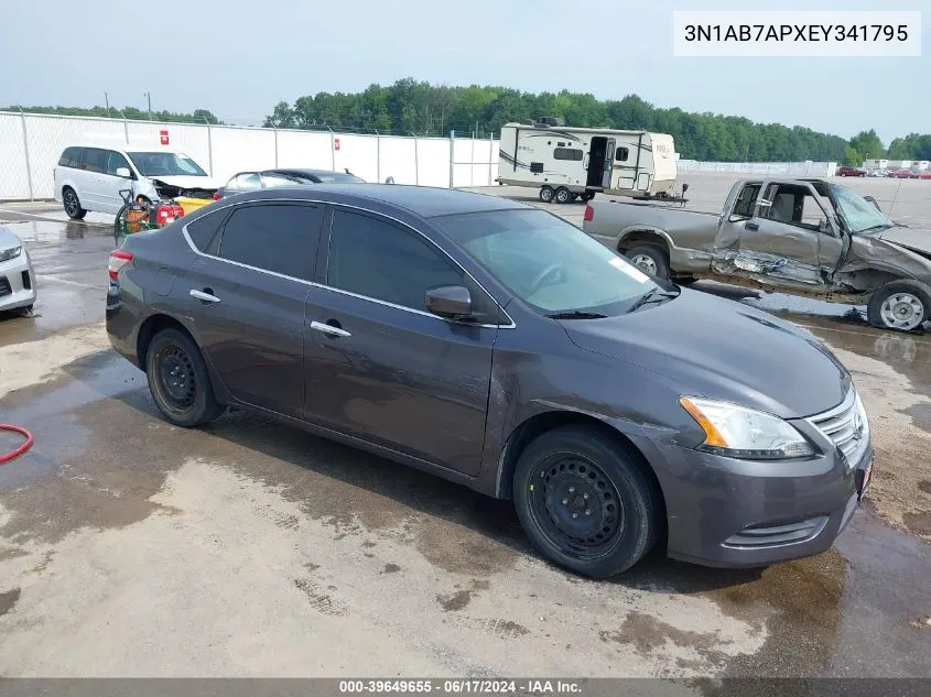 2014 Nissan Sentra S VIN: 3N1AB7APXEY341795 Lot: 39649655