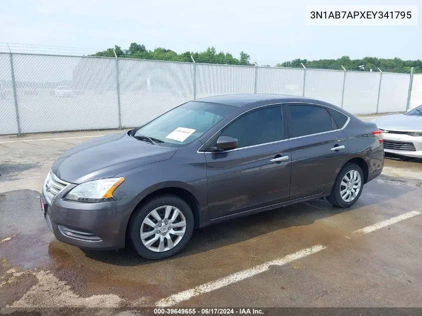 2014 Nissan Sentra S VIN: 3N1AB7APXEY341795 Lot: 39649655