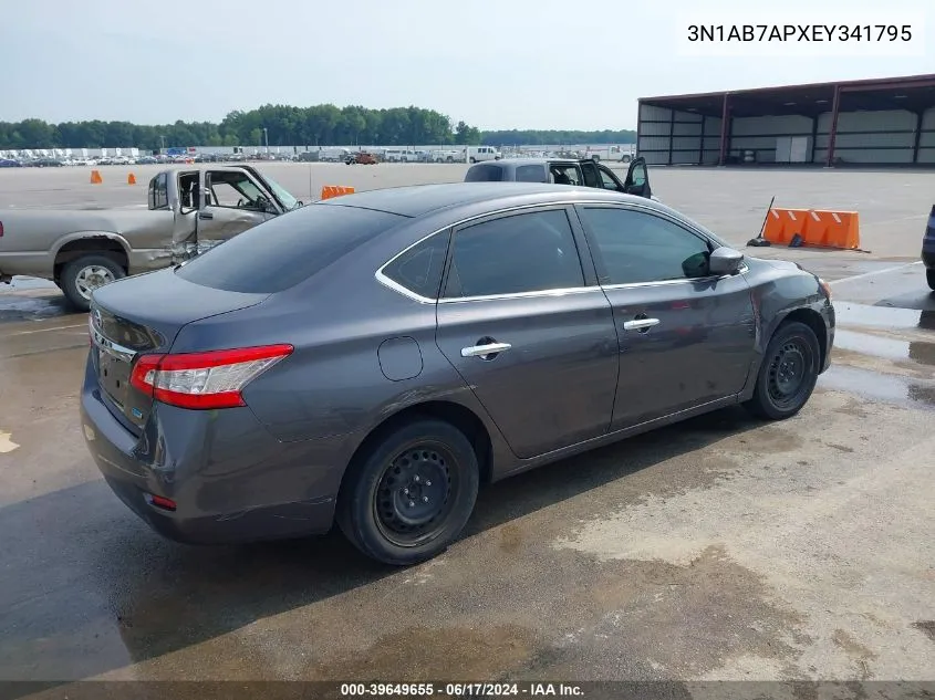 2014 Nissan Sentra S VIN: 3N1AB7APXEY341795 Lot: 39649655