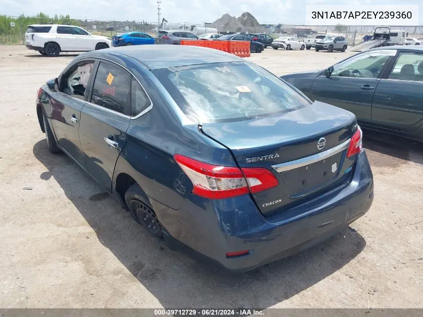 3N1AB7AP2EY239360 2014 Nissan Sentra Fe+ S/Fe+ Sv/S/Sl/Sr/Sv