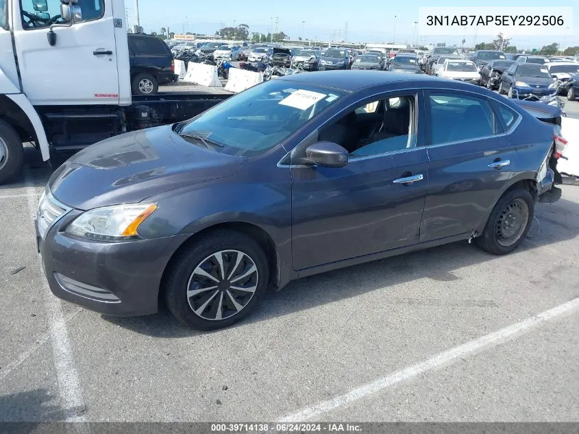 3N1AB7AP5EY292506 2014 Nissan Sentra Sv