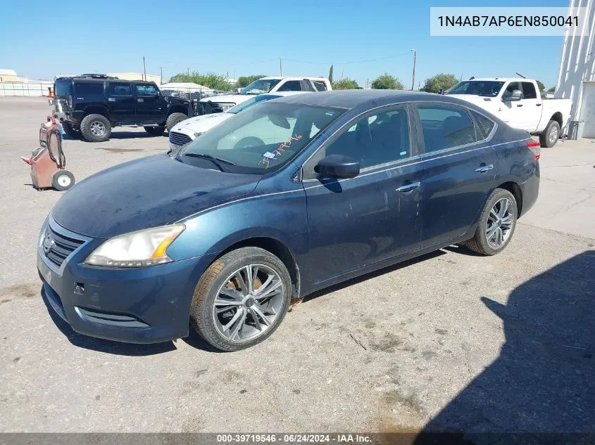 2014 Nissan Sentra Sv VIN: 1N4AB7AP6EN850041 Lot: 40311001