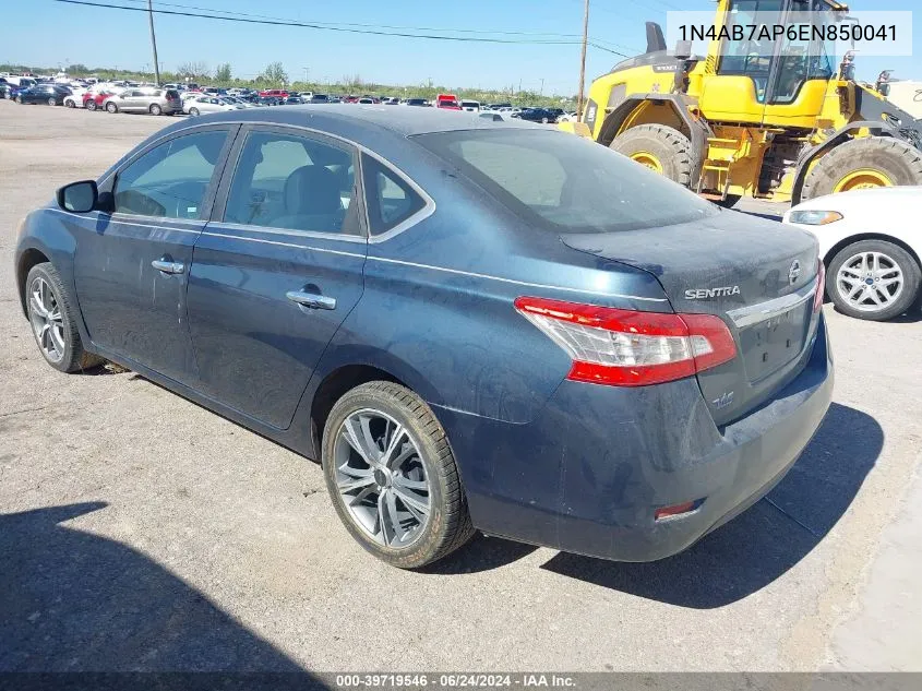 2014 Nissan Sentra Sv VIN: 1N4AB7AP6EN850041 Lot: 40311001