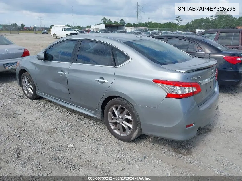 2014 Nissan Sentra Sr VIN: 3N1AB7AP4EY325298 Lot: 39739252