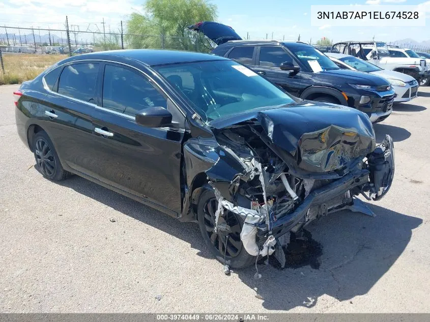 2014 Nissan Sentra Sv VIN: 3N1AB7AP1EL674528 Lot: 39740449