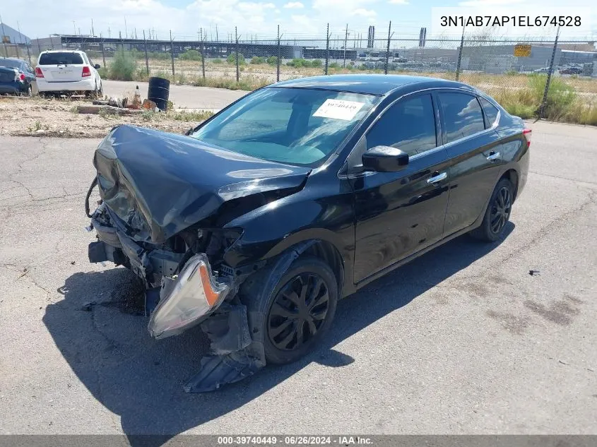 2014 Nissan Sentra Sv VIN: 3N1AB7AP1EL674528 Lot: 39740449