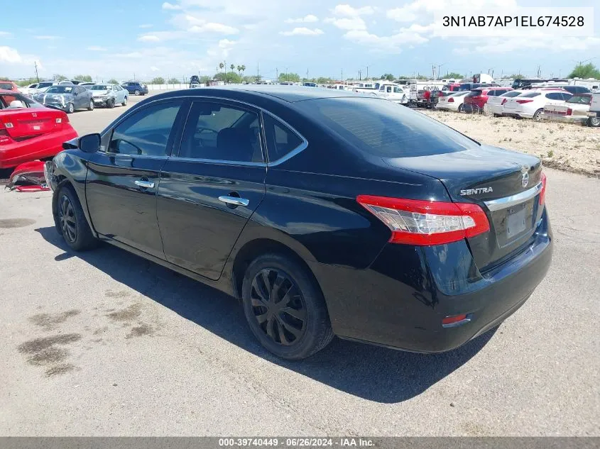 2014 Nissan Sentra Sv VIN: 3N1AB7AP1EL674528 Lot: 39740449