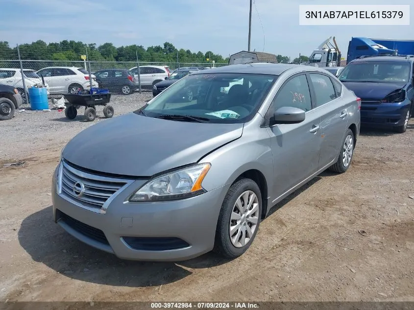 2014 Nissan Sentra S VIN: 3N1AB7AP1EL615379 Lot: 39742984