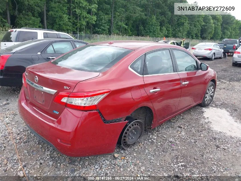 2014 Nissan Sentra Sv VIN: 3N1AB7AP3EY272609 Lot: 39747265