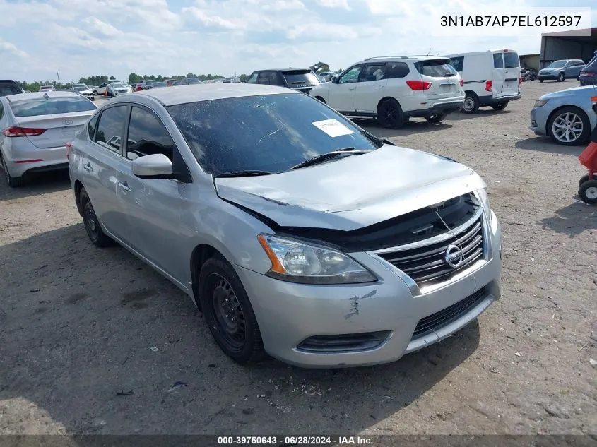 2014 Nissan Sentra Sv VIN: 3N1AB7AP7EL612597 Lot: 39750643