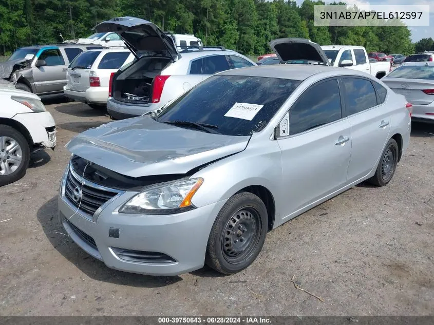 2014 Nissan Sentra Sv VIN: 3N1AB7AP7EL612597 Lot: 39750643