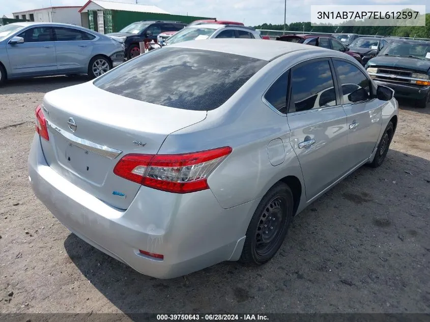 2014 Nissan Sentra Sv VIN: 3N1AB7AP7EL612597 Lot: 39750643