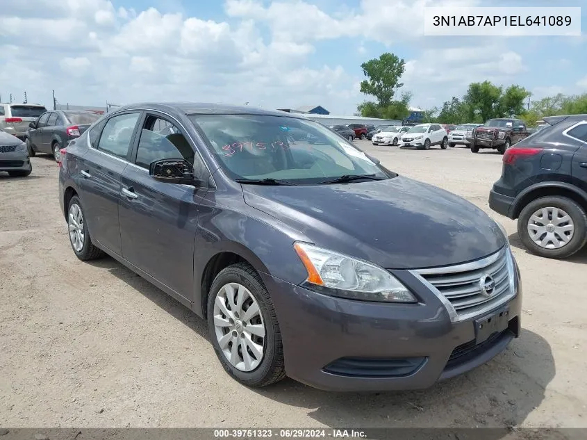 2014 Nissan Sentra S VIN: 3N1AB7AP1EL641089 Lot: 39751323