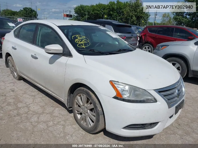 2014 Nissan Sentra Sl VIN: 3N1AB7AP7EY302940 Lot: 39776999