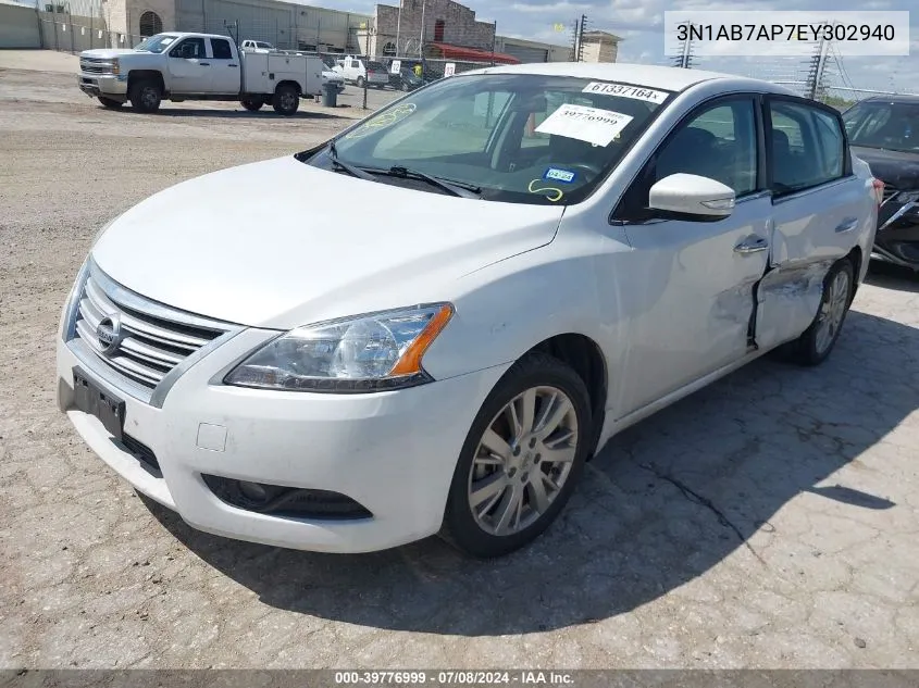 2014 Nissan Sentra Sl VIN: 3N1AB7AP7EY302940 Lot: 39776999