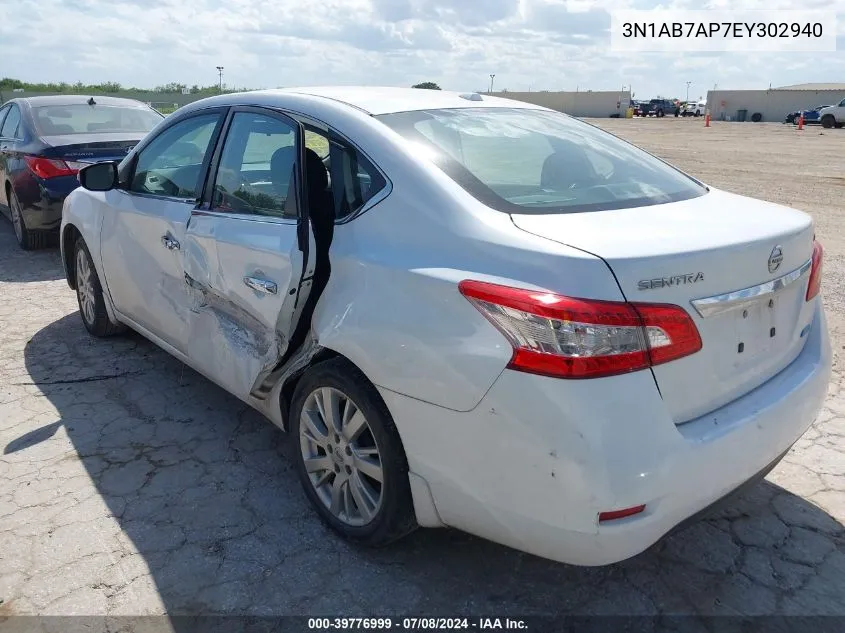 2014 Nissan Sentra Sl VIN: 3N1AB7AP7EY302940 Lot: 39776999