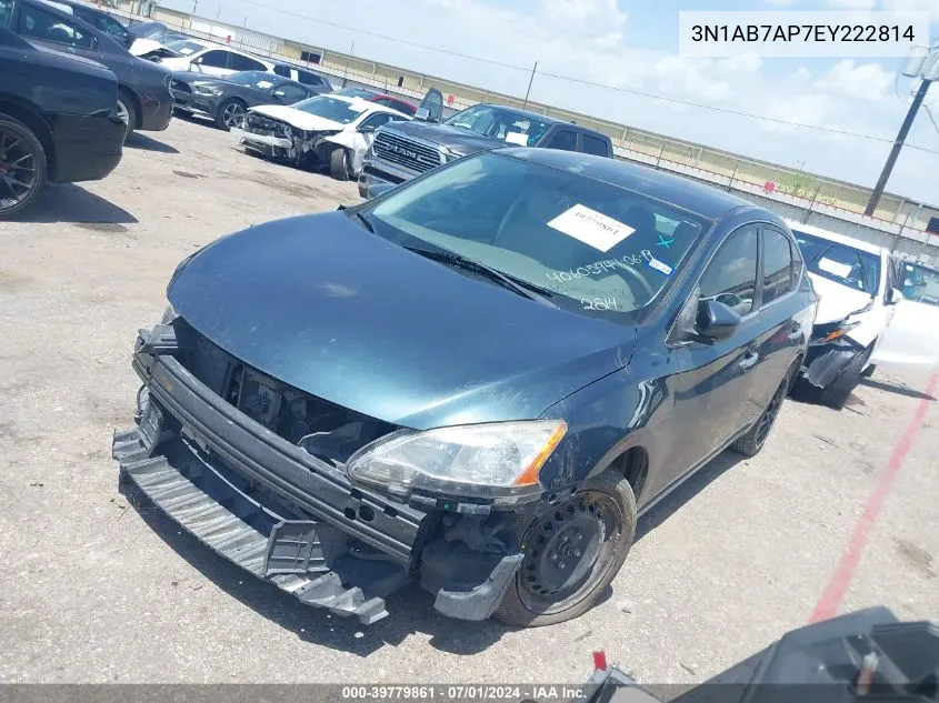 2014 Nissan Sentra Sv VIN: 3N1AB7AP7EY222814 Lot: 39779861