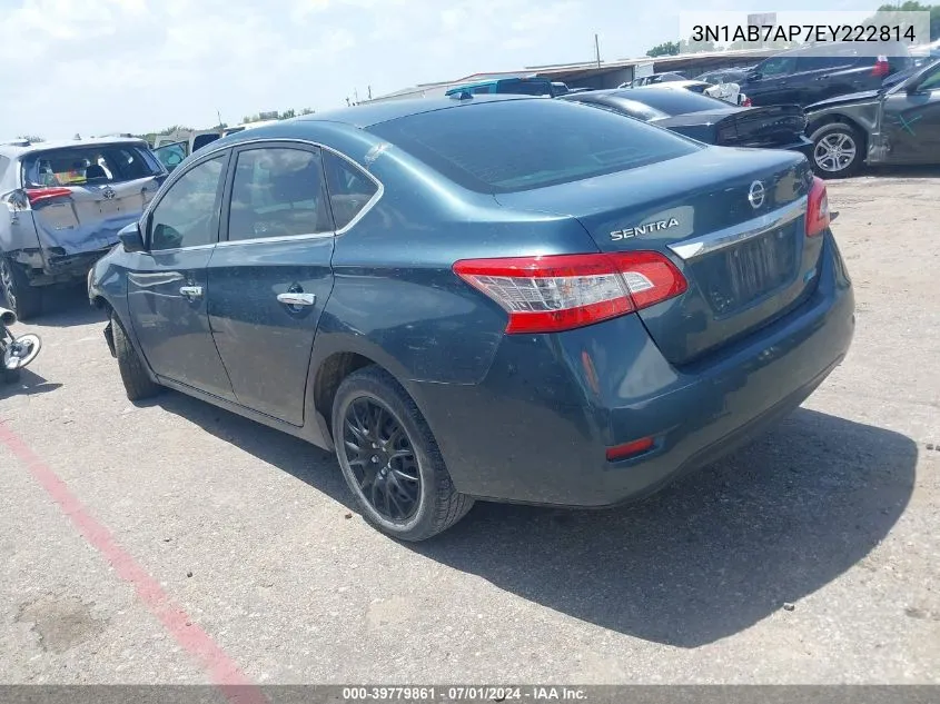 2014 Nissan Sentra Sv VIN: 3N1AB7AP7EY222814 Lot: 39779861