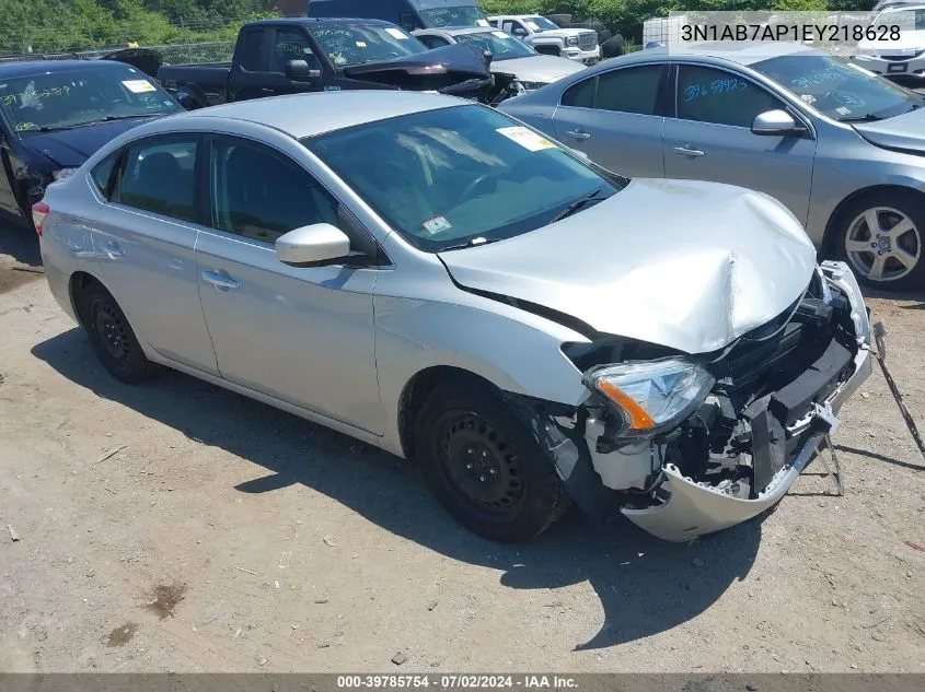 2014 Nissan Sentra S VIN: 3N1AB7AP1EY218628 Lot: 39785754