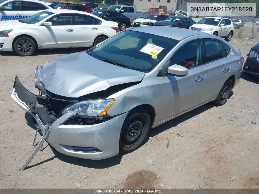 2014 Nissan Sentra S VIN: 3N1AB7AP1EY218628 Lot: 39785754