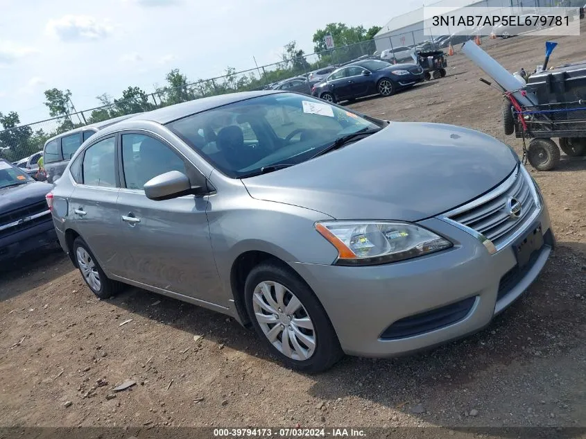 2014 Nissan Sentra S VIN: 3N1AB7AP5EL679781 Lot: 39794173