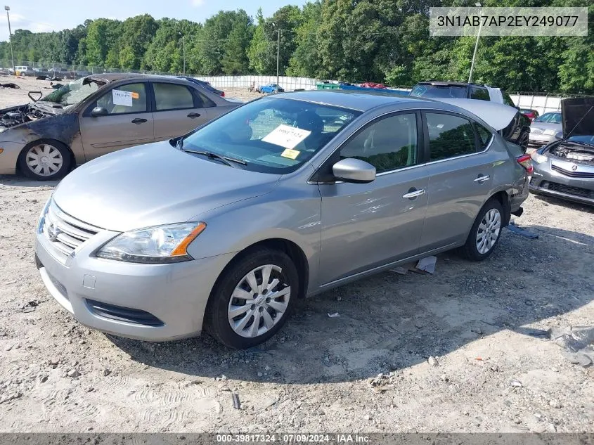 2014 Nissan Sentra S VIN: 3N1AB7AP2EY249077 Lot: 39817324