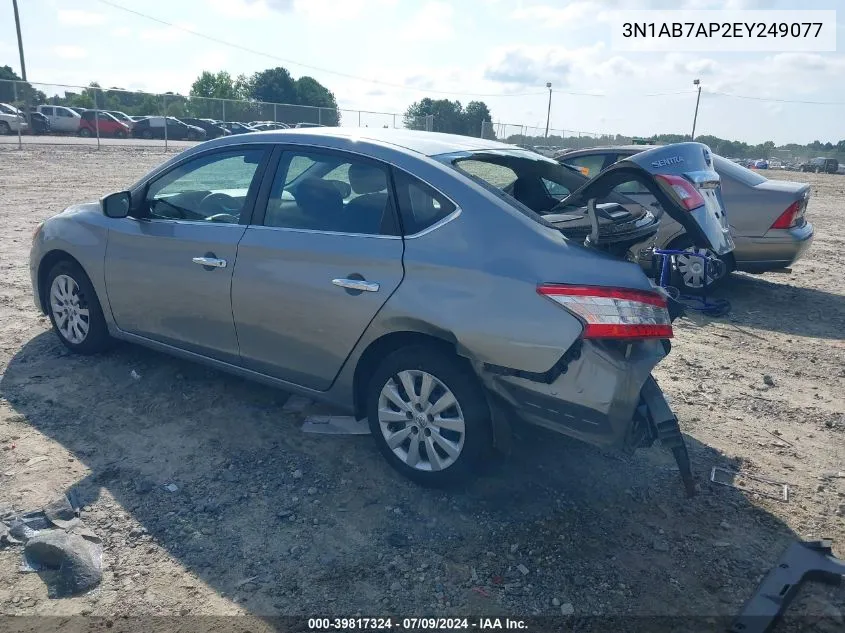 2014 Nissan Sentra S VIN: 3N1AB7AP2EY249077 Lot: 39817324