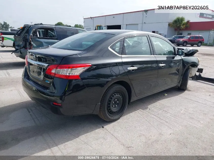 2014 Nissan Sentra S VIN: 3N1AB7AP8EY202605 Lot: 39826678