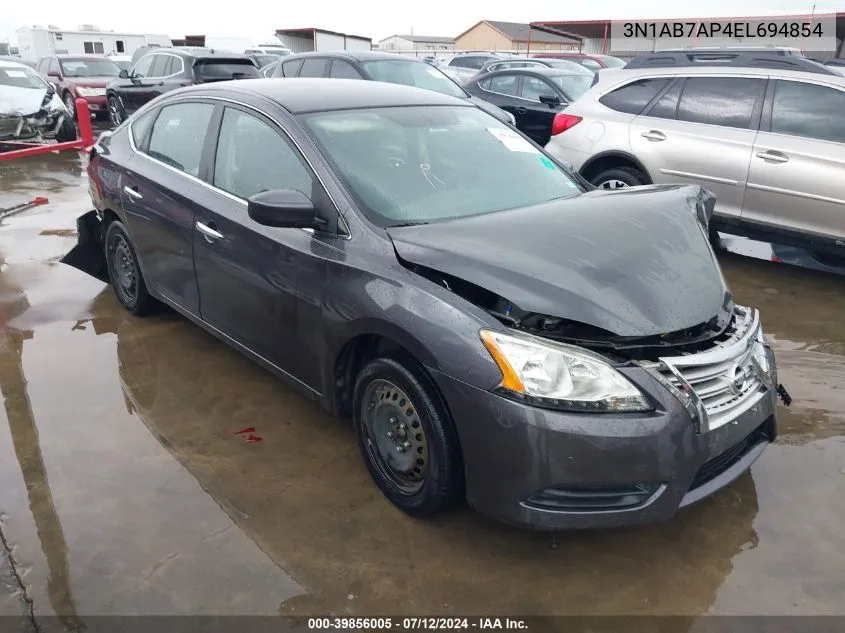 2014 Nissan Sentra S VIN: 3N1AB7AP4EL694854 Lot: 39856005