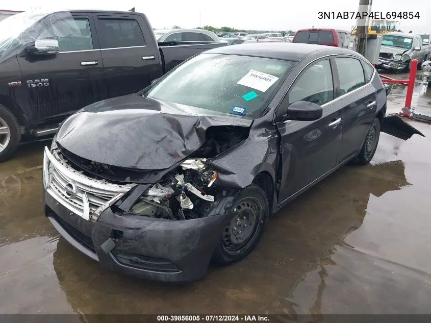 3N1AB7AP4EL694854 2014 Nissan Sentra S