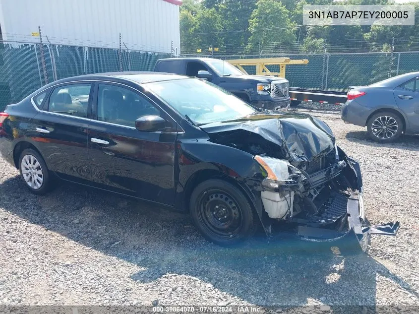 2014 Nissan Sentra Sv VIN: 3N1AB7AP7EY200005 Lot: 39864070