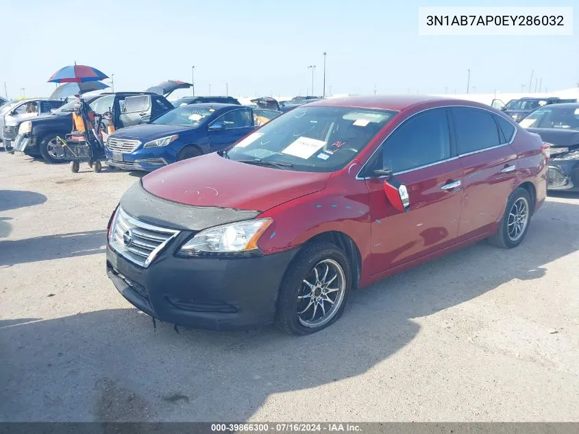 2014 Nissan Sentra Sv VIN: 3N1AB7AP0EY286032 Lot: 39866300