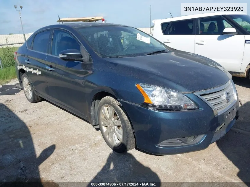 2014 Nissan Sentra Sl VIN: 3N1AB7AP7EY323920 Lot: 39874936