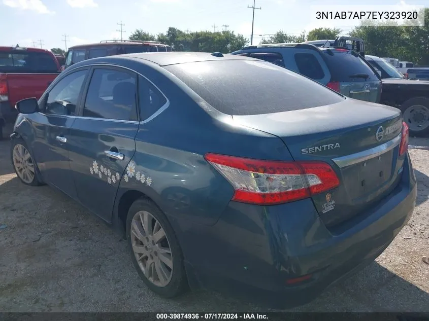 2014 Nissan Sentra Sl VIN: 3N1AB7AP7EY323920 Lot: 39874936