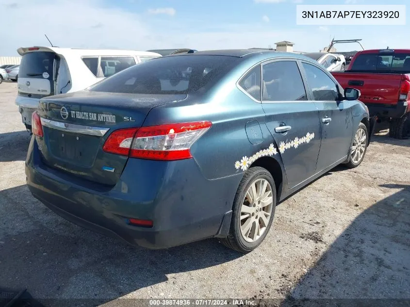 2014 Nissan Sentra Sl VIN: 3N1AB7AP7EY323920 Lot: 39874936