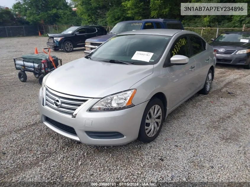 2014 Nissan Sentra Fe+ S/Fe+ Sv/S/Sl/Sr/Sv VIN: 3N1AB7AP7EY234896 Lot: 39880781