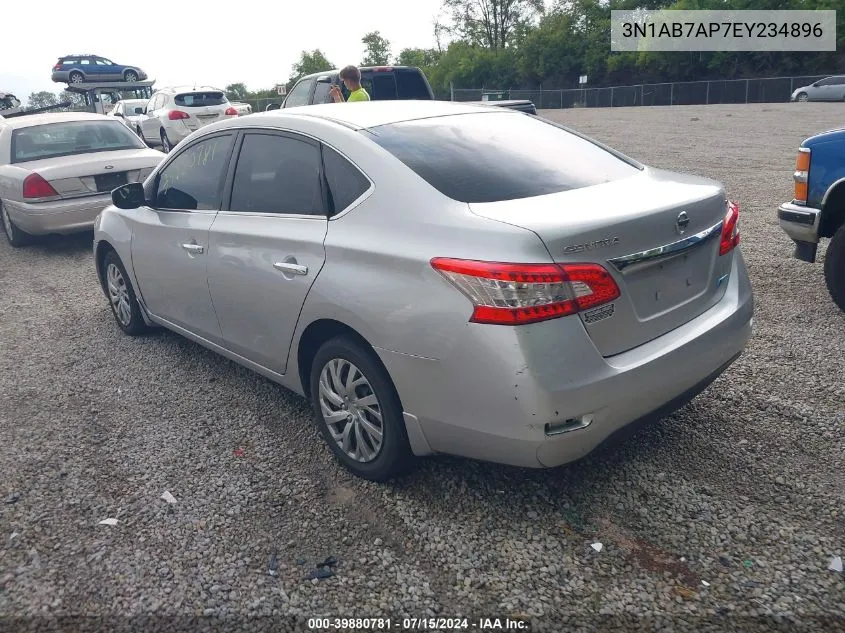 2014 Nissan Sentra Fe+ S/Fe+ Sv/S/Sl/Sr/Sv VIN: 3N1AB7AP7EY234896 Lot: 39880781