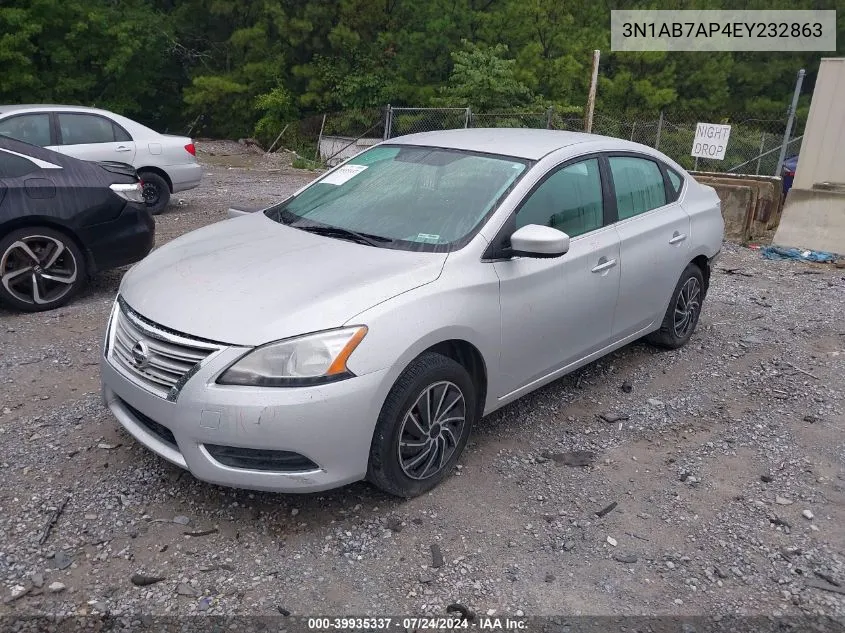 2014 Nissan Sentra S VIN: 3N1AB7AP4EY232863 Lot: 39935337