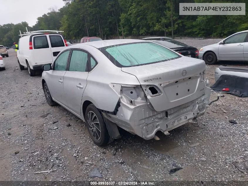 3N1AB7AP4EY232863 2014 Nissan Sentra S