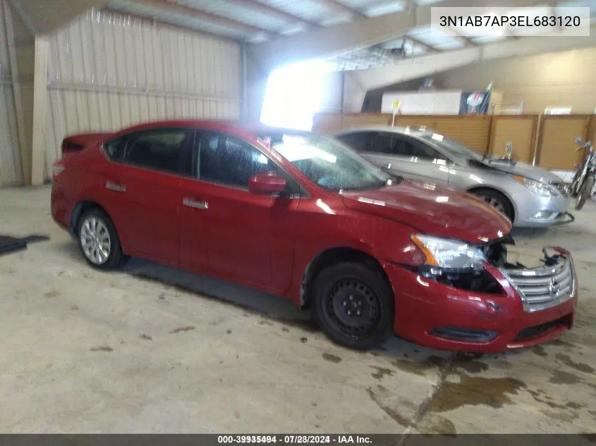 2014 Nissan Sentra S VIN: 3N1AB7AP3EL683120 Lot: 39935494