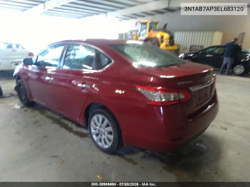 3N1AB7AP3EL683120 2014 Nissan Sentra S