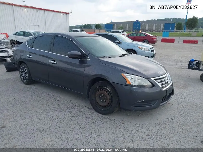 2014 Nissan Sentra Sv VIN: 3N1AB7AP0EY232827 Lot: 39938841