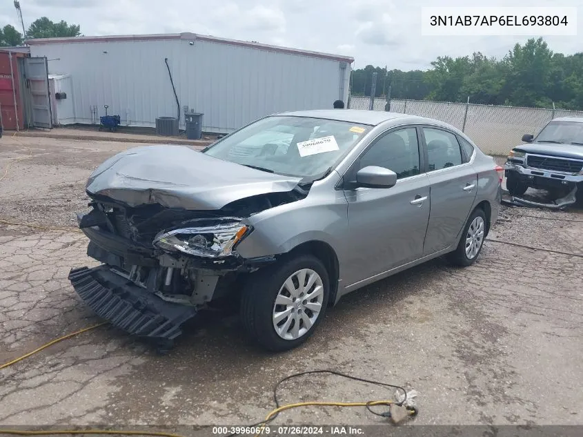 2014 Nissan Sentra S VIN: 3N1AB7AP6EL693804 Lot: 39960679