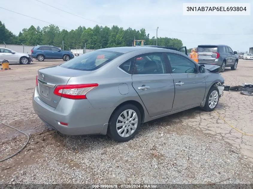 2014 Nissan Sentra S VIN: 3N1AB7AP6EL693804 Lot: 39960679