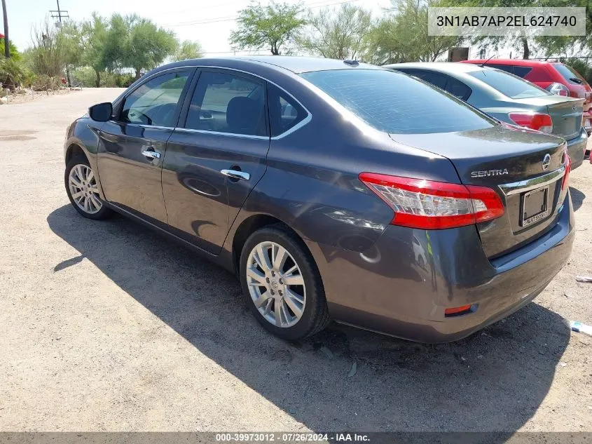 2014 Nissan Sentra Sl VIN: 3N1AB7AP2EL624740 Lot: 39973012