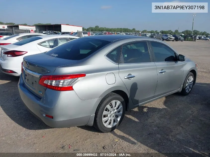 2014 Nissan Sentra Sv VIN: 3N1AB7AP9EY307198 Lot: 39999433