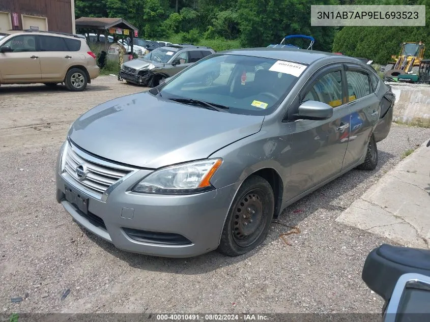 2014 Nissan Sentra S VIN: 3N1AB7AP9EL693523 Lot: 40010491