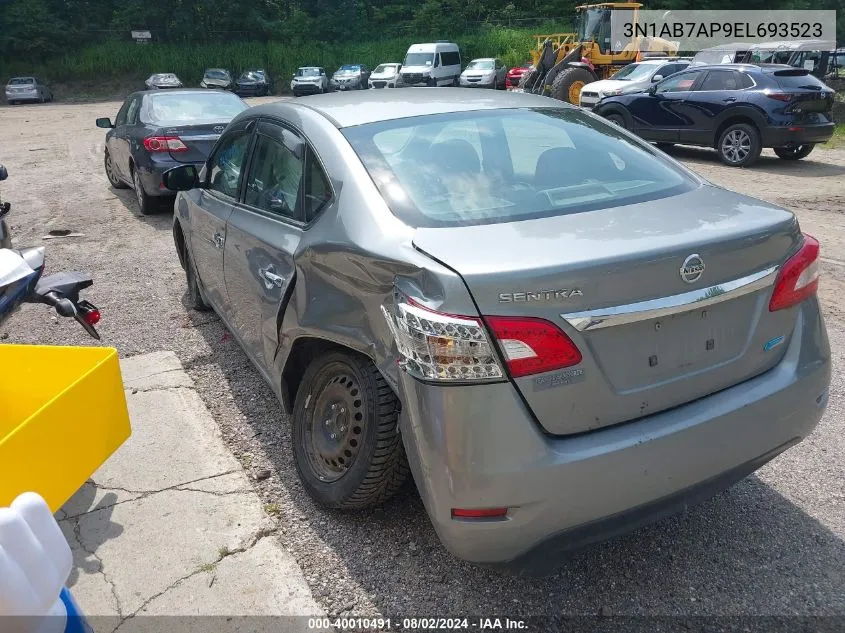 2014 Nissan Sentra S VIN: 3N1AB7AP9EL693523 Lot: 40010491