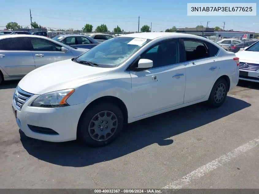 2014 Nissan Sentra Fe+ S/Fe+ Sv/S/Sl/Sr/Sv VIN: 3N1AB7AP3EL677625 Lot: 40032367