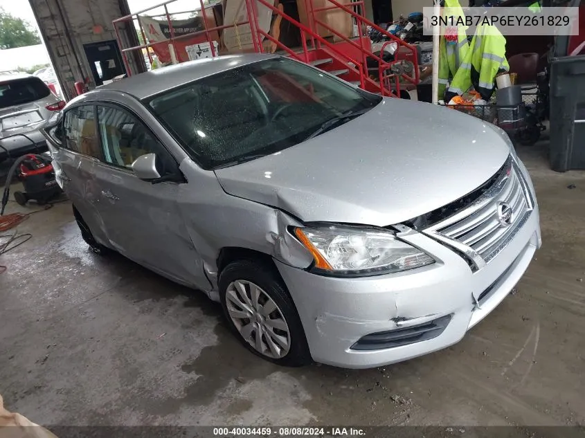 2014 Nissan Sentra S VIN: 3N1AB7AP6EY261829 Lot: 40034459